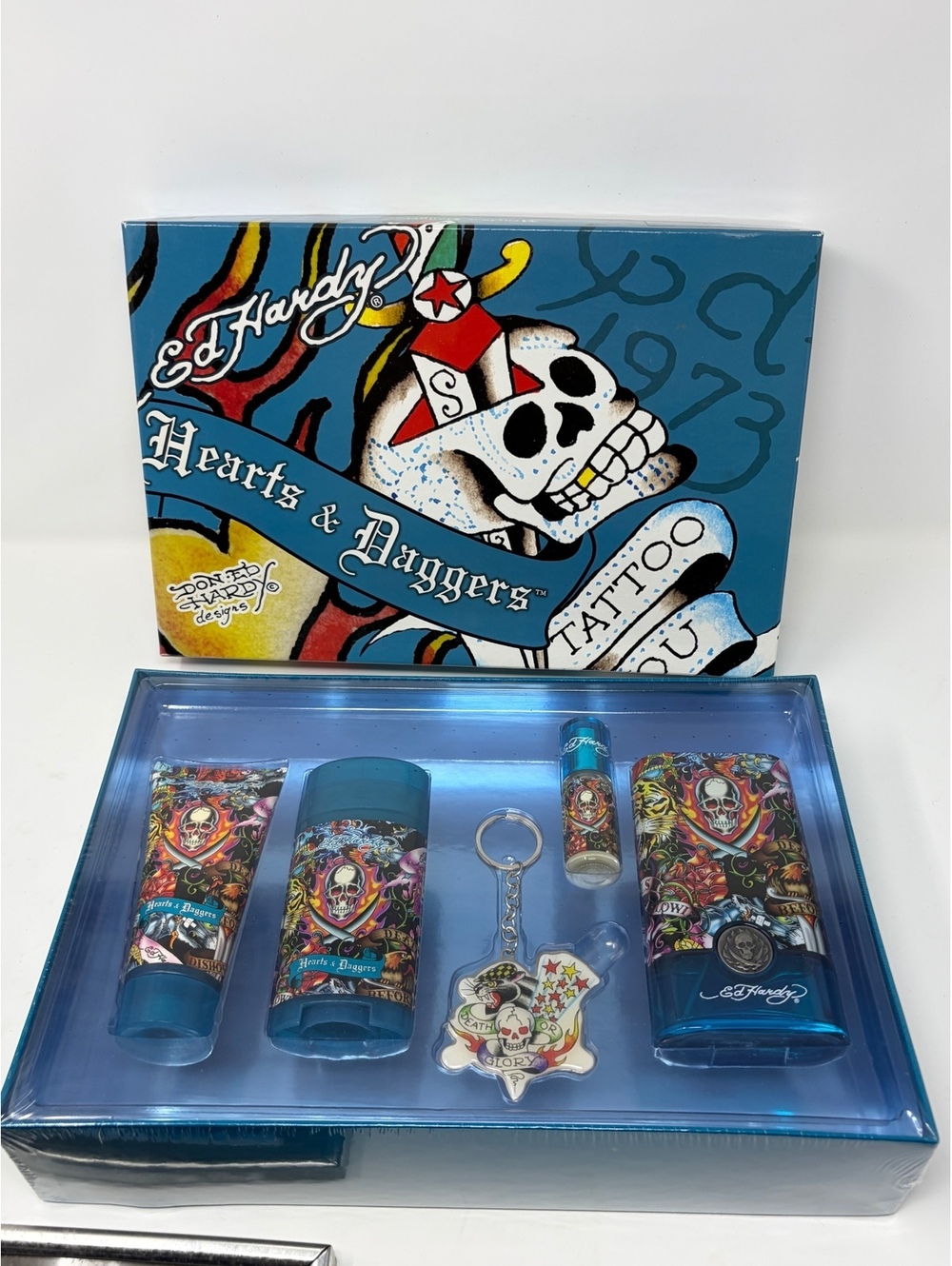 Ed Hardy Hearts & Daggers Gift Set with Keychain